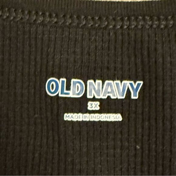 Hand Dyed Old Navy Black Reverse Tie Dye Thermal Long Sleeve Shirt Size 3X - Picture 4 of 4